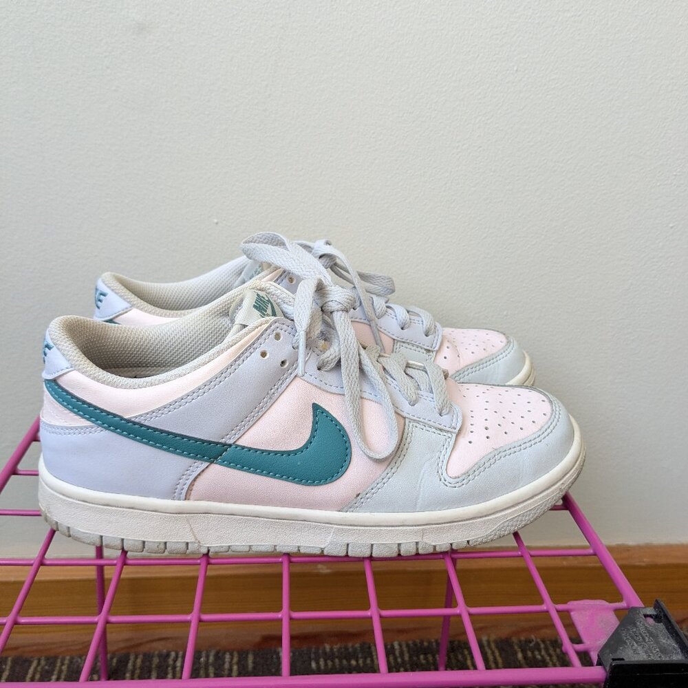Nike Dunk Low GS 'Mineral Teal' Blue Pink Shoes Sneakers Size US 6 Y Women's 7.5